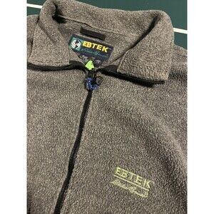 VINTAGE Eddie Bauer EBTEK Full Zip Fleece Heavyweight Jacket Coat LARGE Gray